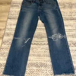 Women's Blue Distressed Jeans